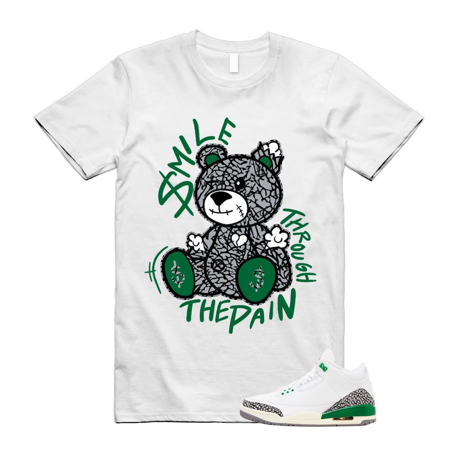 3 Lucky Green White Cement Grey T Shirt Match SM2 4XL