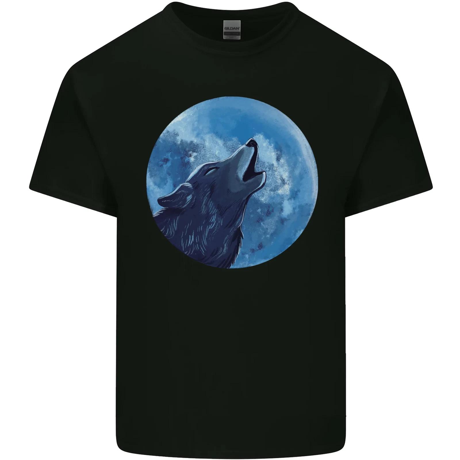 A Howling Wolf Full Moon Werewolves Kids T-Shirt Childrens S