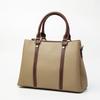 Single Shoulder Crossbody Bag Large Capacity Color Contrast Tote Top Layer Cowhide Tote with Genuine Leather Handbag for Women
