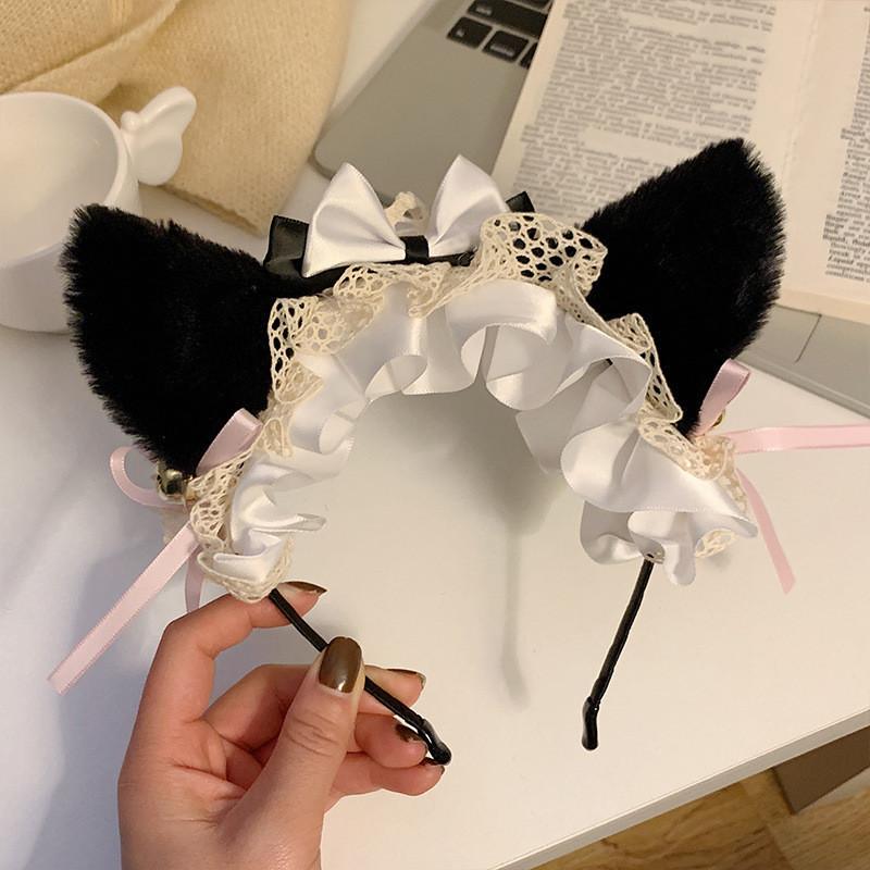 Cute Cat Ear Bell Headband Cosplay Lovely Kitty Hair Clip Hair Accessories Maid Barrette Bow Headband