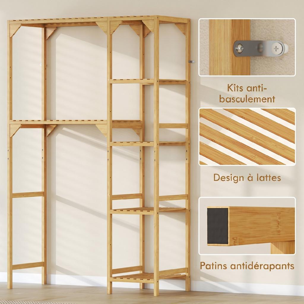 Bamboo Shelf Above Washing Machine, Bathroom Cabinet, Reversible Shelves, Natural Wood