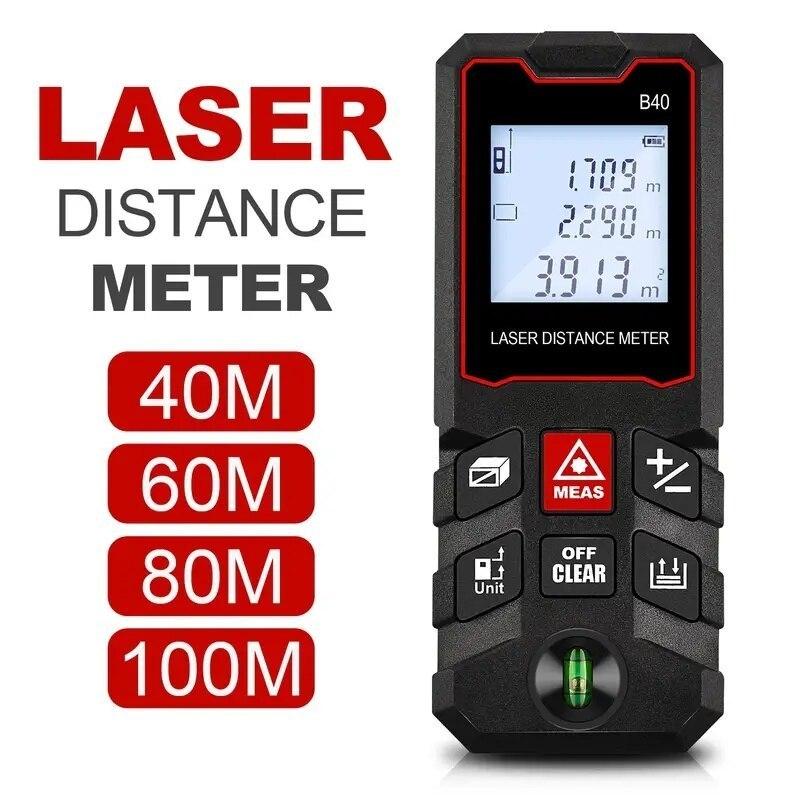 80M 100M Electronic Ruler Portable Laser Distance Meter Rangefinder Tape Range Finder Build Measure Device