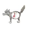 Retro Little Red Riding Hood Doll Pin - Fairy Tale Hollow Jackal Brooch