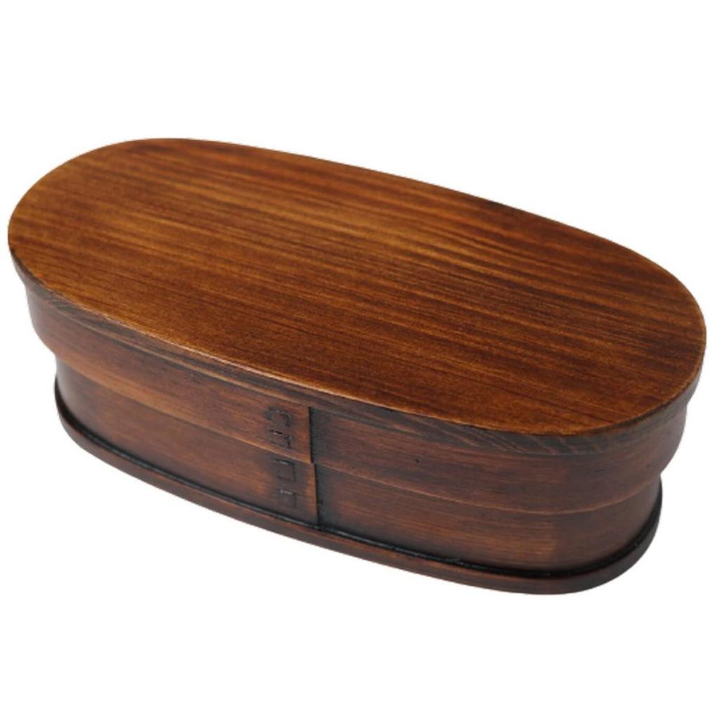 Magewappa Bento x x Lacquered Brown J-kitchens Box, 18.5cm 8.5cm 6.3cm, 400ml,