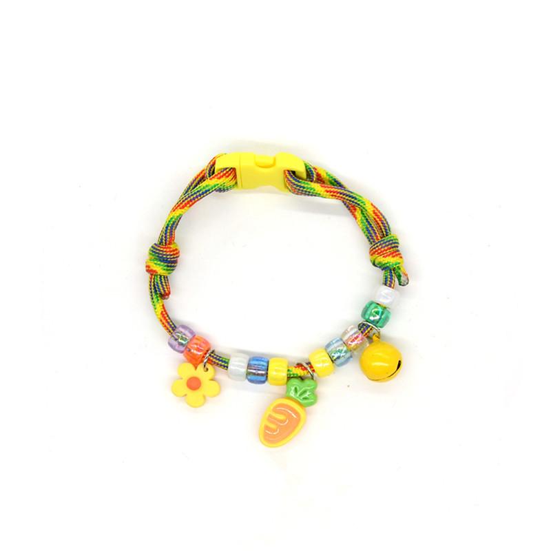 Cute Colorful Pet Necklace Braided Adjustable Cat Neck Chain With Bells Pet Jewelry Pet Costume Accessories