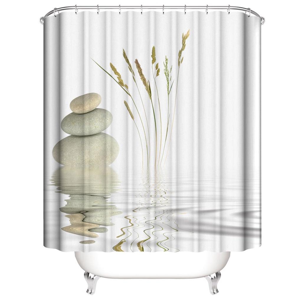 Colorful Bohemian Dinosaur Stone 3d Digital Printing Waterproof Polyester Shower Curtain For Vibrant Bathroom Decor