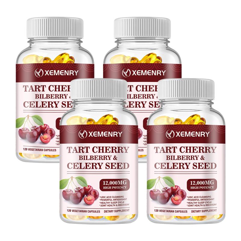 XEMENRY Complejo de Cereza Ácida, Arándano y Semilla de Apio - 12.000 mg - Salud Articular