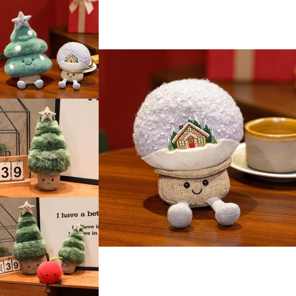 Christmas Tree Apple Snowball Plush Doll Christmas Decoration Children Toy For Holiday Home Decor