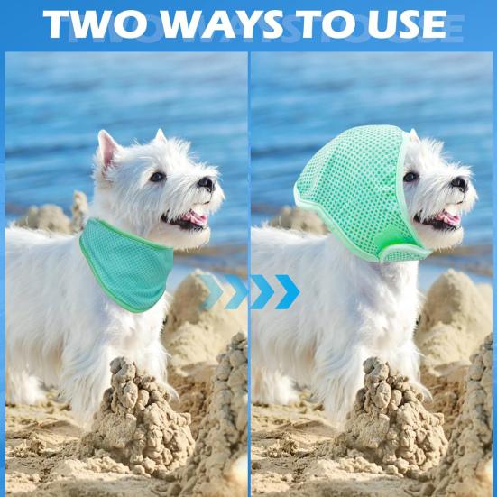 2 Pcs Dog Cooling Bandana Summer Instant Cooling Pet Scarf Adjustable Ice Neck Cooler for Small Medium Large Breeds To Prevent Sunstroke