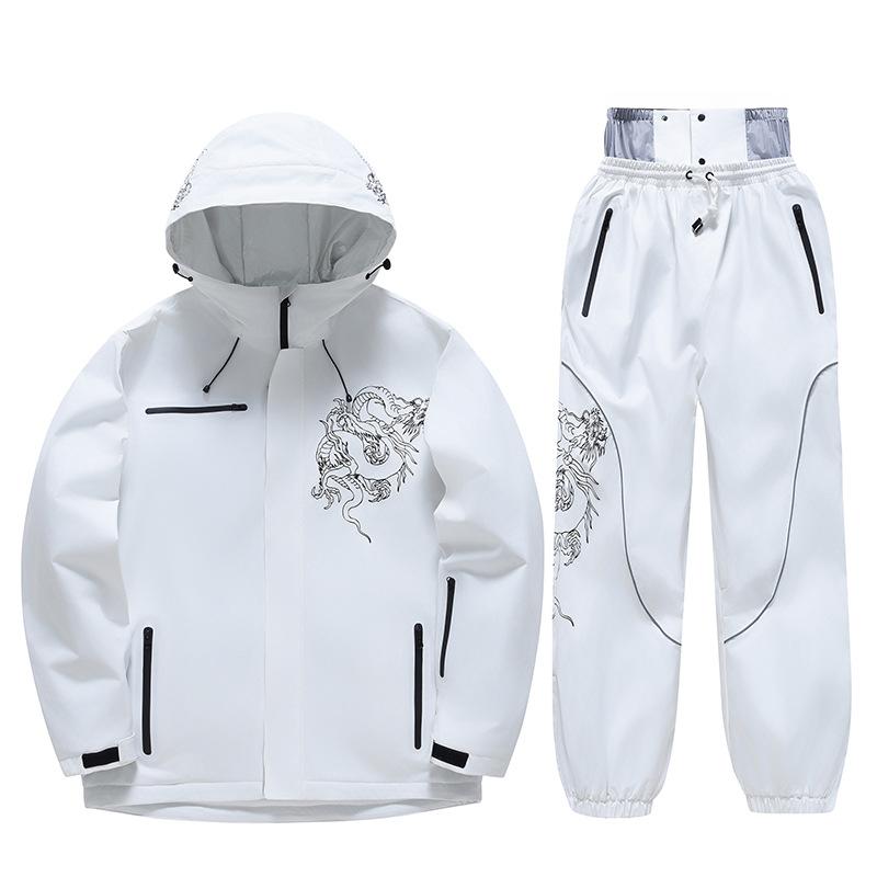 Ski Suit for Men and Women Outdoor Winter Warm Snowboard Suit Waterproof Windproof Skiing Jackets and Pants Set Unisex Breathable Insulated Snow Suit