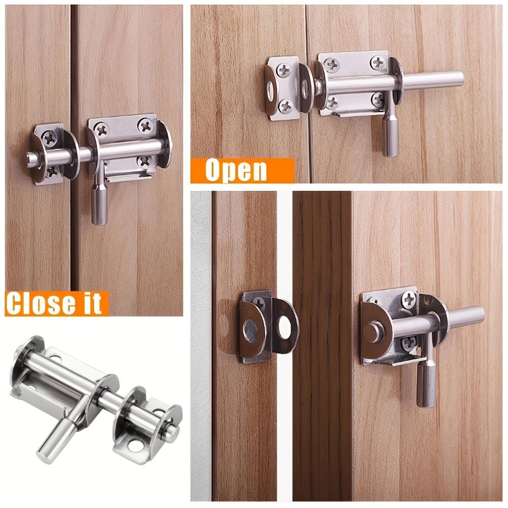 Semicircular Stainless‑Steel Latch, Sliding Bolt Lock, Heavy‑Duty Security Bolt for Wardrobe, Garden & Indoor‑Outdoor Door, Easy‑Mount Door Latch