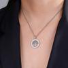 Tree of Life Clear Zircon Round Pendant Necklace Women Stainless Steel Gold Color Neck Chains Luxury Jewelry Wedding Gift