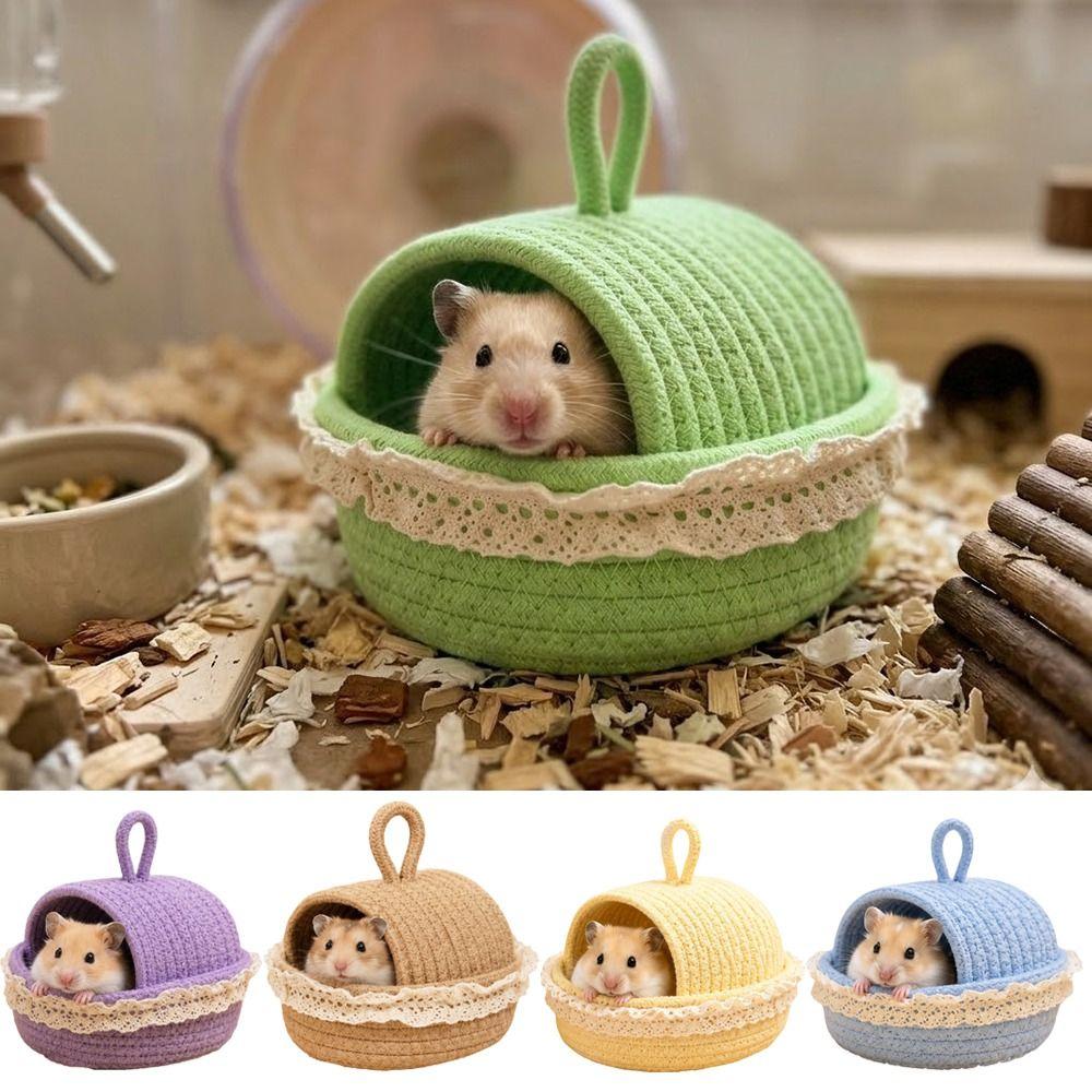 Scratch Resistant Weave Hamster Nest Wear Resistant Hamster Cage Guinea Pig Tunnel Rest Shelter