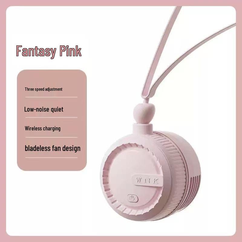 USB Rechargeable Neck-Hanging Mini Fan with Silicone Strap - Portable Summer Cooling Solution