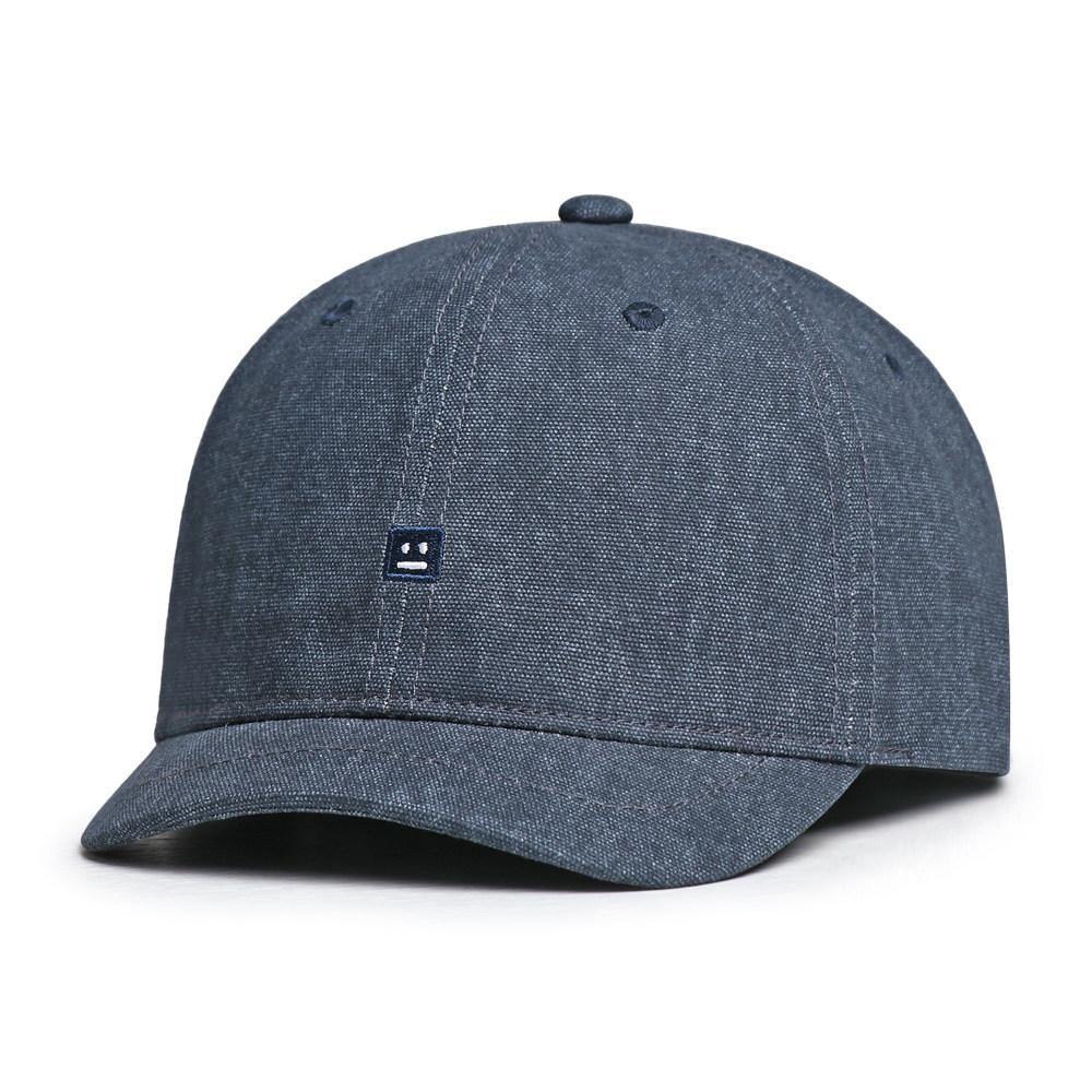 Japanese-style retro solid-color short-brimmed baseball cap with embroidered expression face, sun-protective visor baseball cap One Size