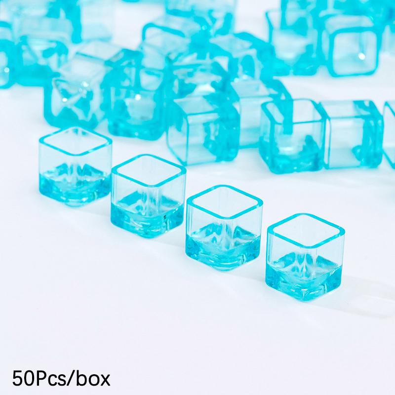 

50 шт. Пластиковые одноразовые чашки для чернил для татуировки, пигмент, прозрачный держатель, контейнер, крышка, аксессуары для татуировки для макияжа синий