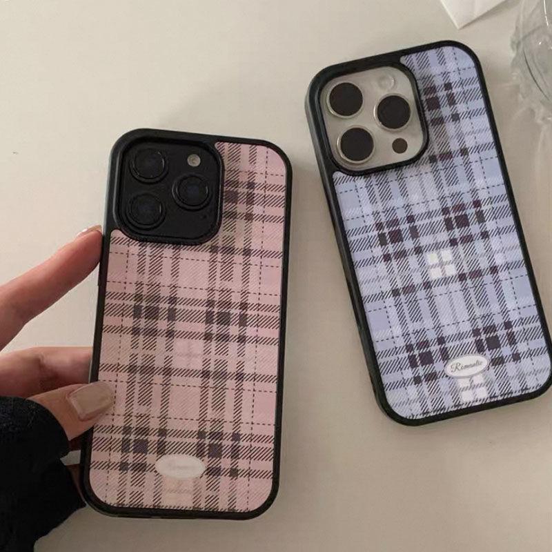 Moderne, fortschrittliche karierte Rahmen-Handyhülle für iPhone 16 15 14 12 13 11ProMax Mini Pro XR XS 7 8Plus, sturzsichere Schutzhülle