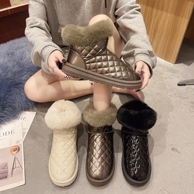 Winter Neue Schneestiefel für Frauen Wasserdichte Stiefeletten Verdicken Plüsch Keile Schwarz Booties Damen Botas De Mujer