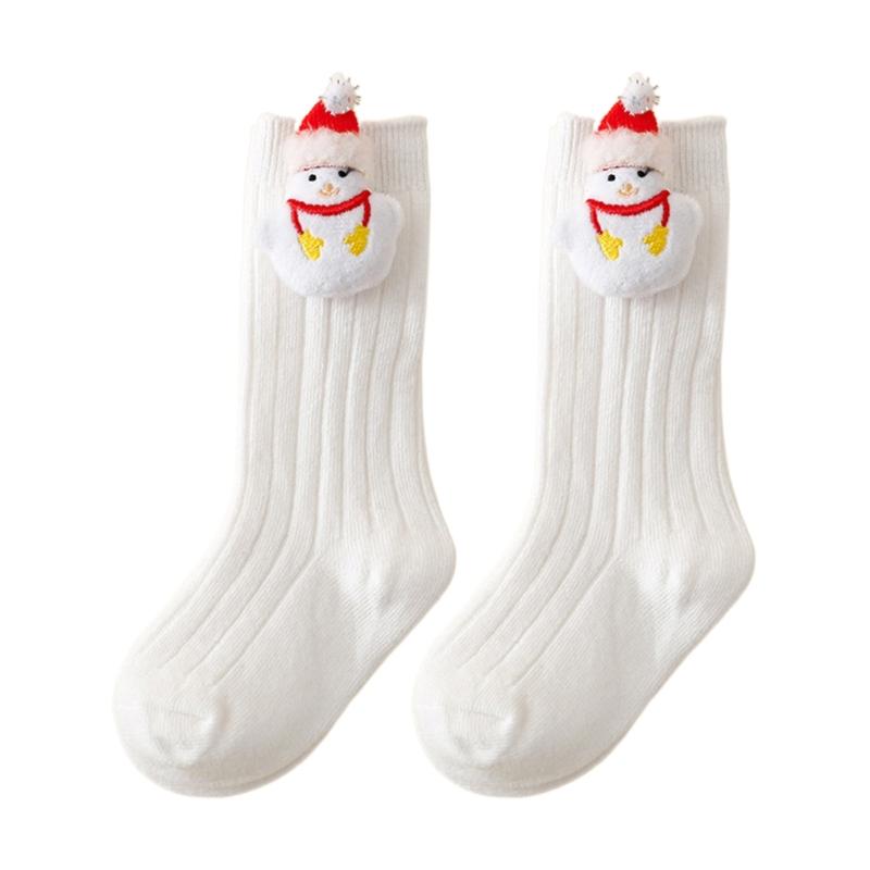 Vertical Stripes Kids Socks Breathable Socks with Christmas Patterns Soft & Comfortable Cotton Socks for Boys & Girls