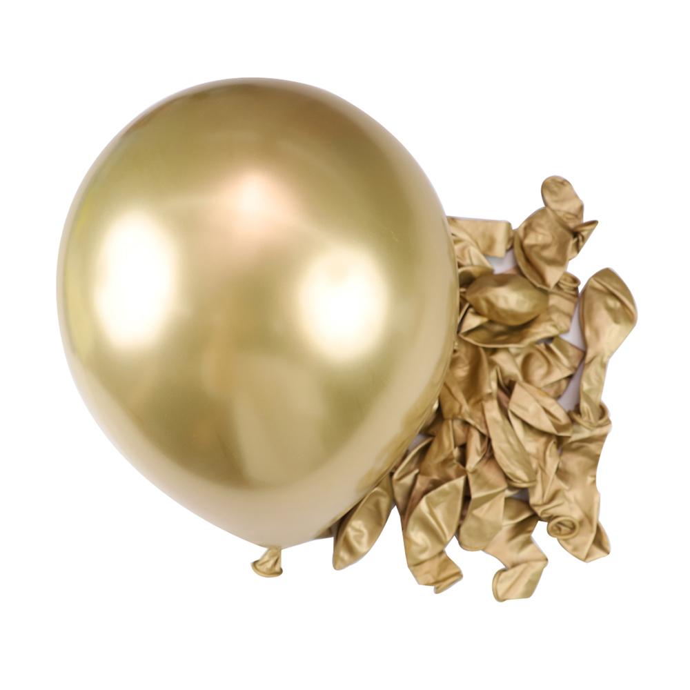 Ballons d'Anniversaire Métalliques 12 Pouces 10/20/30/50 Pcs Ballons en Latex Métal Chrome pour Anniversaire Mariage Baby Shower Décoration Globos Hélium