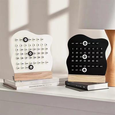 1 peça calendário perpétuo criativo de plástico estilo minimalista moderno, calendário de mesa, decoração de mesa de escritório, decoração de casa nova