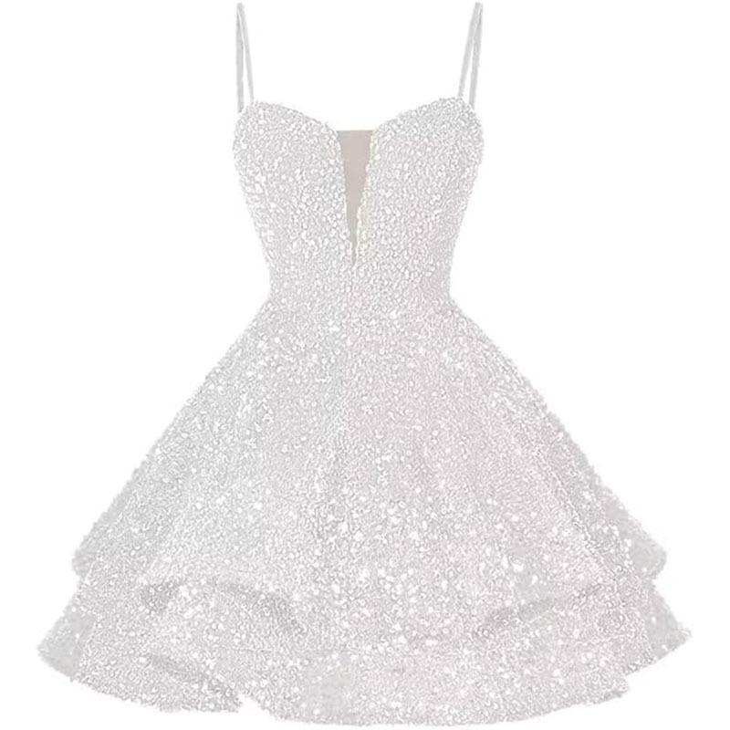 Evening Dress Spring and Autumn New Sequins Short Homecoming Dress Prom Sweet Dress Cocktail Party Dress