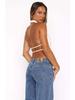 Spring 2025 European & American Style Satin Backless Top - Women's Streetwear