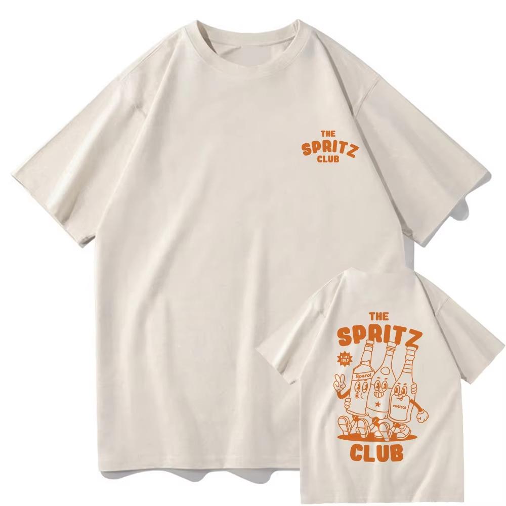 Aperol Spritz Club T Shirt Espresso Men Women Harajuku Vintage Graphic T-shirt Unisex High Quality Tops Retro Cotton Tees Shirt