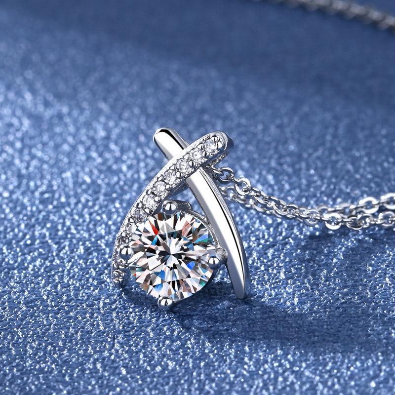 925 Silver Necklace For Women Round Pendent Sparkling Pave CZ Necklace Fashion Anniversary Birthday Jewelry Gifts N755
