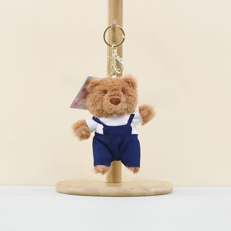 Charming Plush Teddy Bear Pendant Keychain Soft And Cuddly Stuffed Animal Hang Decoration