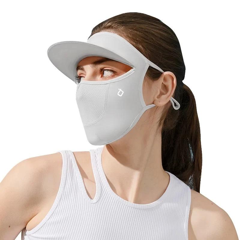 Ice Silk Mask Summer Sunhat Breathable Sunscreen Face Mask Scarf Anti-UV Face Mask Cycling Anti-dust Face Cover Women Girl Hanging Ear Mask Detachable