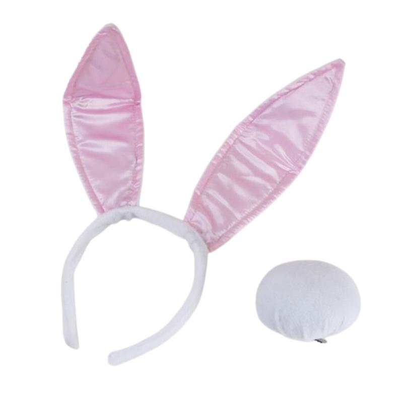 Easter Rabbit Headwear Rabbit Ears Headbands Bowtie Tail Set Rabbit Ears Costume Set Animal Hair Hoop for Easter Party