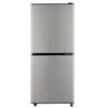 106L Energy-Saving Mini Fridge, 60L Fridge and 46L Freezing Machine, 7 Temperature Settings, Silver Color Door, Black Body, Led Lighting, Adjustable
