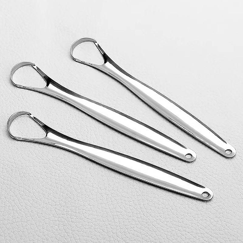 Stainless Steel Tongue Scrapers Mouth Cleaner Fresh Breath Men Women Dental Oral Care Cleaning Brush