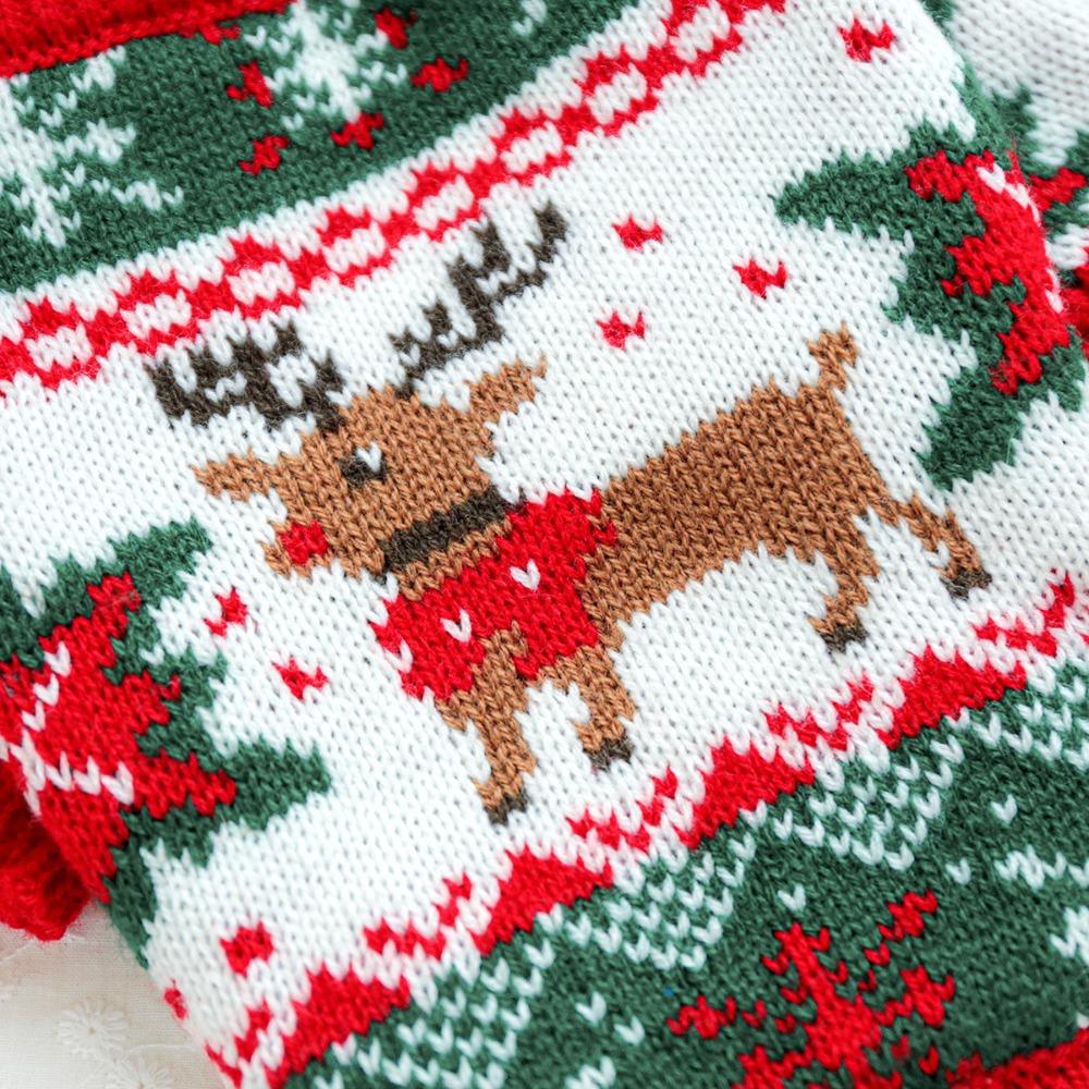 Warm Dog Snowflake Sweater Cartoon Pattern Christmas Puppy Clothes Cat Elk Knitwear Holiday Suit
