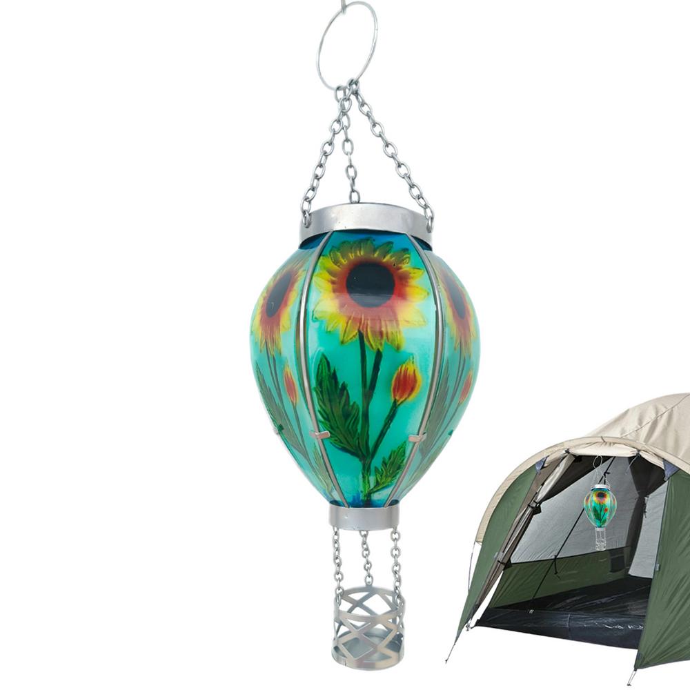 Hot Air Balloon Solar Lantern LED Flickering Flame Hot Air Balloon Solar Lights Outdoor Colorful Solar Lanterns Outdoor