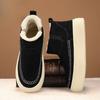 Men's Winter Retro Snow Boots Outdoor Thick Fleece Lined Warm High Top Cotton Shoes Thick Sole Height Boosting Cold Resistant