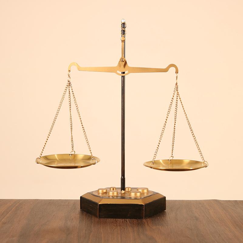 Creative Desktop Ornament Retro Nostalgic Old-fashioned Handmade Wrought Iron Balance Craft Scale Porch Window Decoration