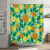 Bright Fun Lemon Print Shower Curtain Green with Citrus Fruit Design Waterproof Fabric Bath Decoration for Home Decor 72 inches