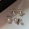 2025 Trendy 925 Silver Zircon Pearl Stud Earrings: Light Luxury for Women