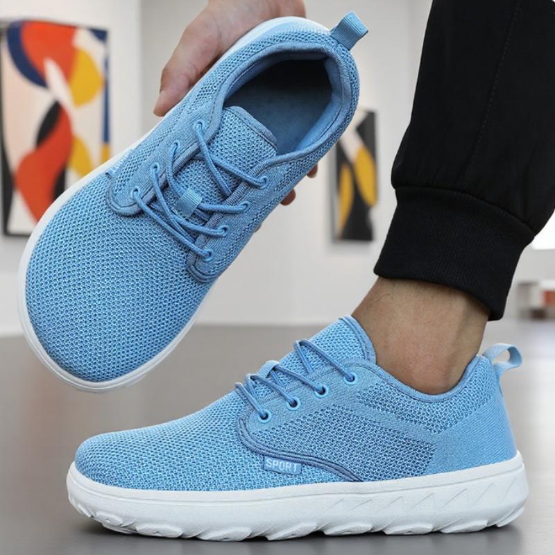 

Мужские кроссовки для ходьбы Big Foot с широким носком, минималистичные, сетчатые, дышащие, модные, удобные, на плоской подошве, уличные кроссовки для бега для мужчин 36 небесно-голубой