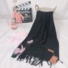 New autumn/winter solid color cashmere scarf women's scarf, warm bright red annual party tassel shawl, thickened in stock
