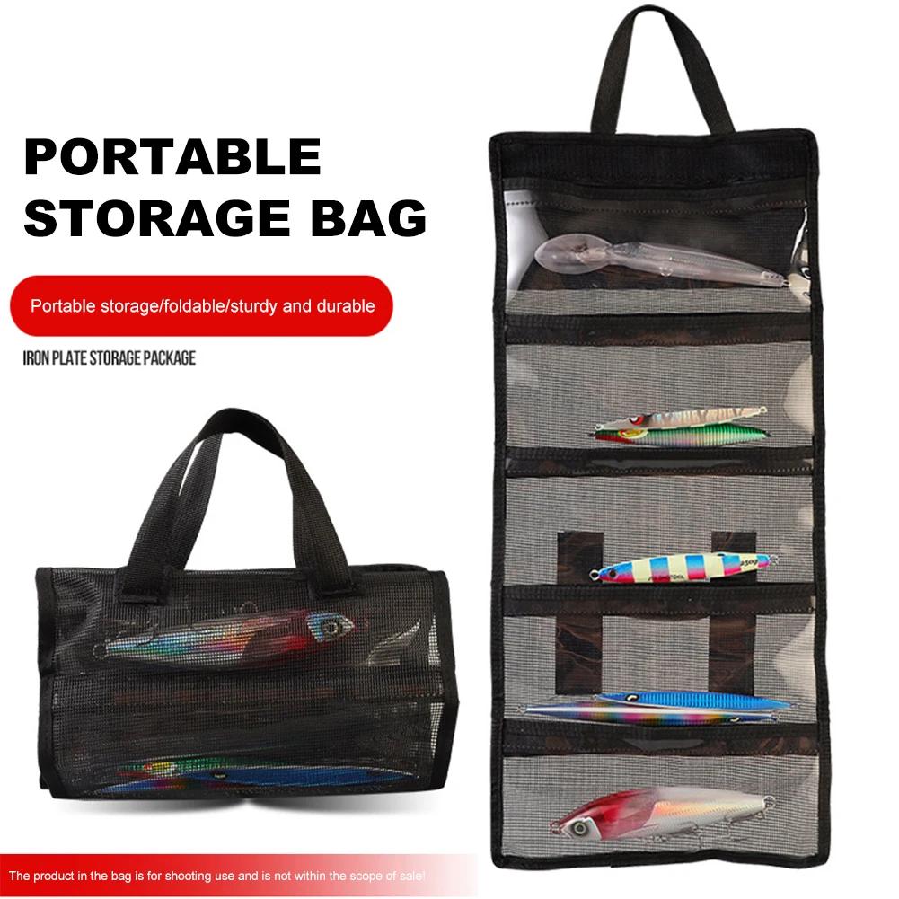 Portable Fishing Lure Bags Dirt Resistant Mesh Folding Bait Lure Hook Handbag Breathable Wear-resistant Fishing Gear Accessories