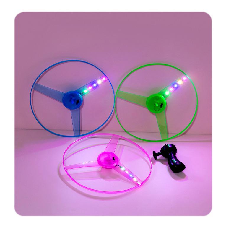 New 5-Color Luminous Flying Saucer Frisbee with Pull String - Fun Sky-High Toy