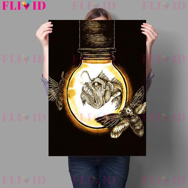 

Рука осьминога, таинственная рыба-вспышка, ретро-настенная живопись маслом, одноглазая птица и бессмертная мышь, художественный постер 21*30cm No Frame