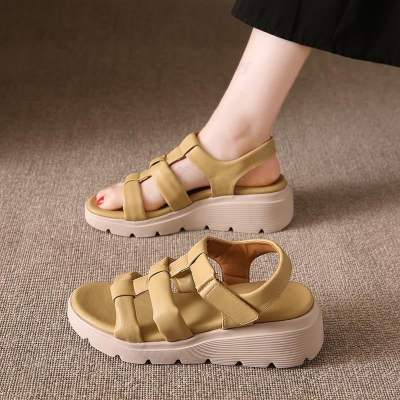 Fashion 2025 Summer Women's Casual Comfortable Cool Shoes Fashion Concise Thick Soled Sandals Hollow Breathable Elegant Chunky sneakers
