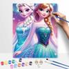 Disney Frozen Elsa Anna digital oil painting diy handpainted coloring painting home decoration, beautiful wall art set gift for home