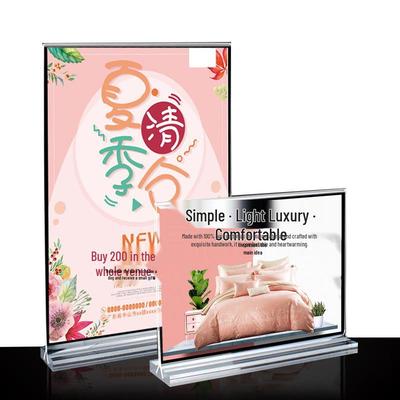 Acrylic A4/A5 Double-Sided Table Sign Stand - Transparent Display for Menus, Prices, and Numbers