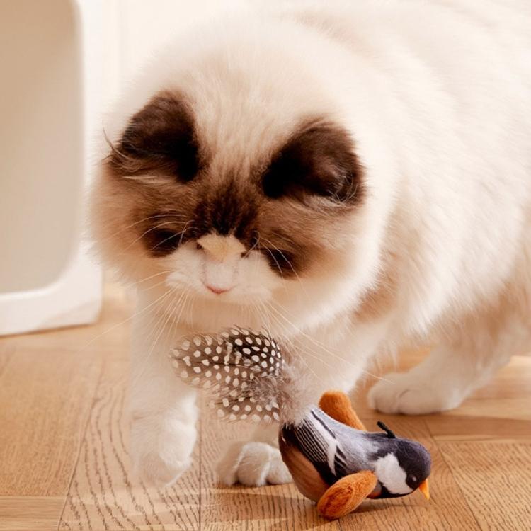 Cartoon Kitten Squeaky Toy Attractive Bird Shape Small Kitten for Cats Teething