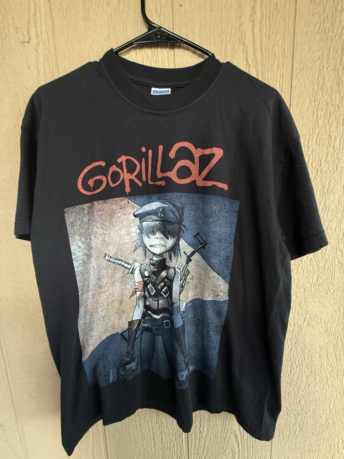 Vintage GORILLAZ Noodle Cyborg 90s Band Tour Rock Hiphop Size L T-Shirt REPRINT Unisex T-Shirt S
